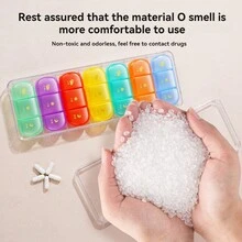 Hộp thuốc 7 ngày một tuần di động 7 ô thuốc, viên nén, sản phẩm sức khỏe, hộp thuốc đóng gói phụ hộp thuốc bảy ngày nhiều màu sắc, hộp nhựa một tuần chia nhỏ và di động hộp đóng gói - nhiều màu - Xem 7