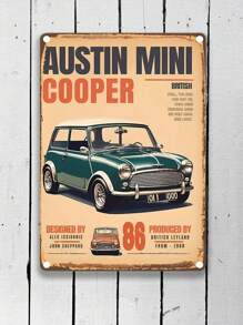 复古金属标牌 - 标志性汽车墙面艺术，8x12 英寸，复古锡装饰，适合家庭、酒吧、咖啡厅、车库和男人窝 - 彩色 - 查看 9