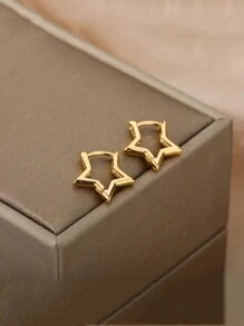 1 Paar goldplattierte Stern Ohrringe für Paare