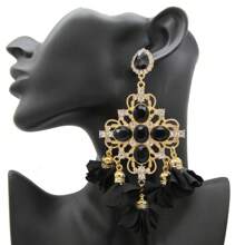 1 Par de Pendientes con Colgante Grande Estilo Bohemio, Joyería Nupcial de Boda para Mujeres