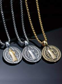 1件钛钢项链 男士复古三色斯巴达勇士面具吊坠项链 暗黑风格小众设计 适合日常佩戴 - 斯巴達勇士項鍊 - 查看 13