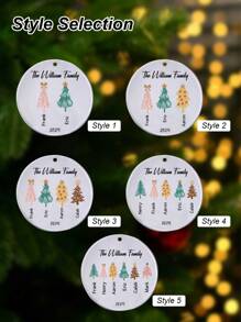 1pc Personalized Christmas Ornaments With 2-6 Names - Custom Christmas Ornaments 2025, Ornaments For Christmas Trees, Christmas Decor, Xmas Gifts - Style 2 - View 5