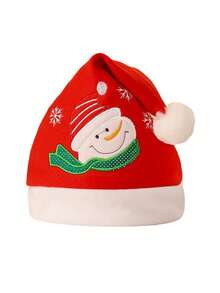 1 chiếc mũ Giáng sinh họa tiết ông già Noel và người tuyết, phong cách Y2K dành cho trẻ em/thanh thiếu niên, mũ len dệt kim thời trang thoáng khí ấm áp, thích hợp để mặc hàng ngày vào mùa thu/đông - Mũ len - Xem 3