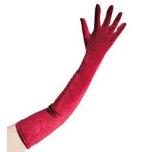 Gants velours chauds pour dames, Gants de danse rétro longs pour la scène, Étiquette photo de tueur de script