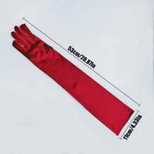 Gants velours chauds pour dames, Gants de danse rétro longs pour la scène, Étiquette photo de tueur de script