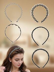 Bộ 5 băng đô thời trang đơn giản nhiều kiểu dáng dành cho nữ, thích hợp sử dụng hàng ngày - Nhiều màu - Xem 2