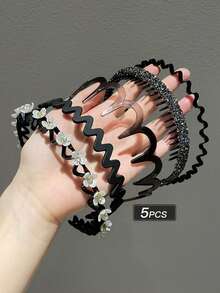 Bộ 5 băng đô thời trang đơn giản nhiều kiểu dáng dành cho nữ, thích hợp sử dụng hàng ngày - Nhiều màu - Xem 4