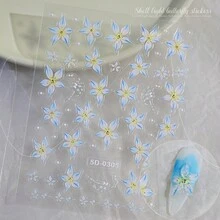 Miếng dán móng nghệ thuật hình hoa nổi 1 tờ 5D tự dán hình hoa trang trí móng tay thanh lịch màu xanh lá cây tím hồng vật dụng thiết kế móng tay hình hoa loa kèn trang trí móng tay cho phụ nữ cô gái tự làm móng tay 1 chiếc - Nhiều màu - Xem 13