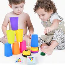 Stacking Cup Children Early Education Interactive Tabletop Competition Game, Kindergarten Stacking Cup Concentration Training And Stress Relief Toy - Multicolor - View 7