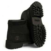 BOTA USO CASUAL ESTILO TIMBER LAND PIEL GENUINA NOBUK SUELA GRABADA DE HULE MASIZO - Negro - Ver 8