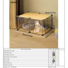 多层猫笼带猫砂盆，大型室内猫屋带攀爬架，猫别墅 - 彩色 - 查看 9