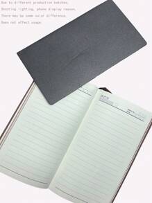 1 Stück Notizbuch im Litschihaut-Textur A6 Stil, minimalistisch, weich und bequem, leicht mitzunehmen, linierte Seiten, Business Büro Memorandum Block, klein und tragbar, in mehreren Farben erhältlich