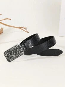 Cinturón casual vintage con hebilla de estilo vaquero occidental para hombres, moda coreana de verano, escuela