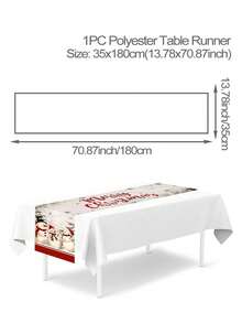 Chemin de table thème Noël, design mignon de bonhomme de neige, convient pour la décoration centrale de la table lors des rassemblements familiaux de Noël