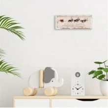 1 tấm biển nhà gỗ, tượng ông già Noel và hươu cổ điển, đồ trang trí tiệc Giáng sinh treo tường - Nhiều màu - Xem 3