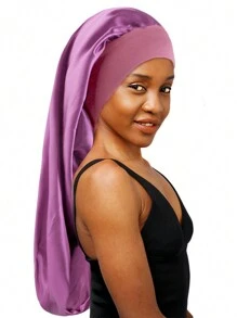 1pc Customized Text Satin Night Cap, Women Beauty Hair Care Hat, Postpartum Protection Cap, Bridesmaid Party Supplies