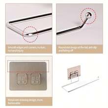 Under Cabinet Hanging Roll Dispenser Stainless Steel Kitchen Paper Holder For Paper Towels Toilet Paper Home Storage Rack Christmas - Silver - View 4