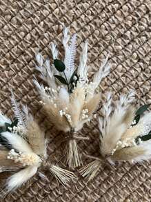 1/3/4/6/8/10/12 piezas Ramo de flores secas en miniatura, adecuado para decoración de escritorio en el hogar, decoración de pasteles para fiestas, botonadura para el novio y el padrino, decoración de boda estilo bohemio y vintage, regalos para novias en cumpleaños y graduación, decoración de otoño