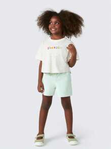 Girls' Twill Shorts - Green - HERING - 綠色 - 查看 1