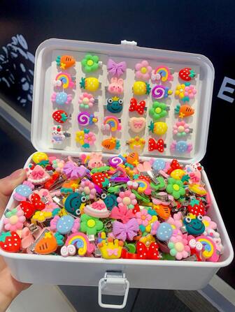 20pcs Baby Colorful Cute Fruit & Animal Design Hair Clips, Hair Accessories Hair Decorations For Girls