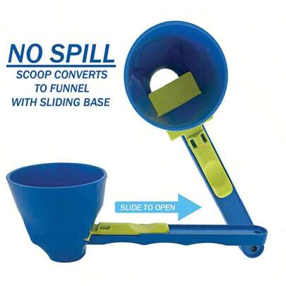 一套量勺+漏斗，防溢漏，易于混合蛋白粉、运动饮料、配方奶粉，并可替换装，告别洒漏烦恼。滑动式蛋白粉勺，防漏咖啡勺，开学必备。