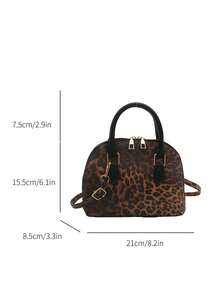 Fashionable Leopard Print Crease Handbag, Suitable For Commuting And Travel, Leopard Print Purse For Women Leopard Comeback - Multicolor - View 5