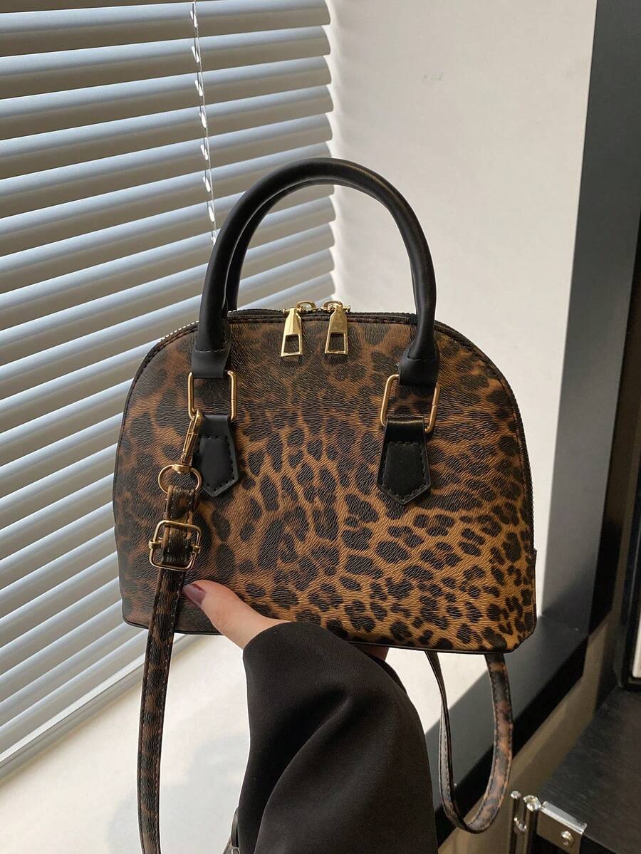 Fashionable Leopard Print Crease Handbag, Suitable For Commuting And Travel, Leopard Print Purse For Women Leopard Comeback - Multicolor - View 1