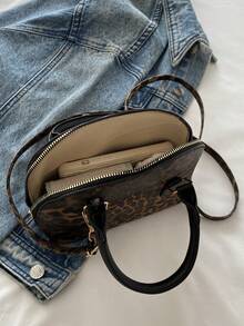 Fashionable Leopard Print Crease Handbag, Suitable For Commuting And Travel, Leopard Print Purse For Women Leopard Comeback - Multicolor - View 4