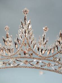 1 件几何图案宫廷风格水钻头带，条纹设计，适合新娘、婚礼、所有季节 - 銀色 - 查看 3