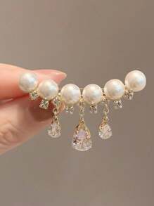 1 Ghim cài áo tua rua Boho ngọc trai giả thanh lịch cao cấp, Phụ kiện trang trí áo len/bộ vest tinh tế, Trâm cài áo chống lộ quần áo cho phụ kiện váy áo nữ, Ghim cài quần áo, Túi xách, Ba lô, Phụ kiện văn phòng, Áo sơ mi, Áo khoác, Trang sức, Giáng sinh, Halloween, Ghim cài quần áo, Quà tặng giáo viên dễ thương, ngộ nghĩnh - Vàng - Xem 1
