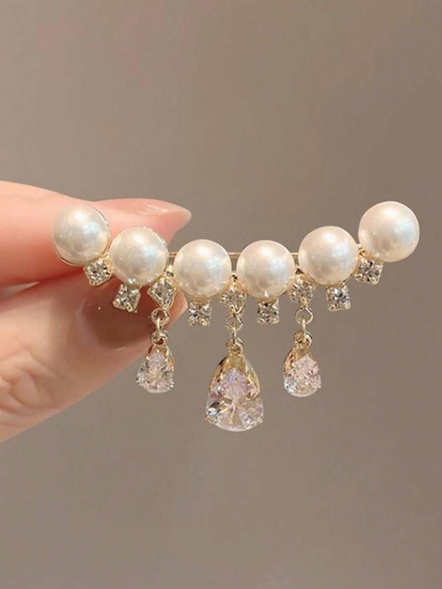 1 Ghim cài áo tua rua Boho ngọc trai giả thanh lịch cao cấp, Phụ kiện trang trí áo len/bộ vest tinh tế, Trâm cài áo chống lộ quần áo cho phụ kiện váy áo nữ, Ghim cài quần áo, Túi xách, Ba lô, Phụ kiện văn phòng, Áo sơ mi, Áo khoác, Trang sức, Giáng sinh, Halloween, Ghim cài quần áo, Quà tặng giáo viên dễ thương, ngộ nghĩnh - Vàng - Xem 1