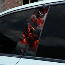 一对扑克汽车贴纸 - 卡通主题 PVC B 柱贴纸、防水 A 板和骰子设计、车身装饰用 B 柱贴纸、防刮盖、通用车辆图案 - 均碼 - 查看 5