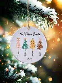 1pc Personalized Christmas Ornaments With 2-6 Names - Custom Christmas Ornaments 2025, Ornaments For Christmas Trees, Christmas Decor, Xmas Gifts - Style 2 - View 7