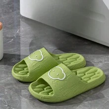 简约休闲风2025新款室内浴室居家女拖鞋女加厚防漏居家拖鞋舒适简约柔软防滑拖鞋 - 綠色 - 查看 3