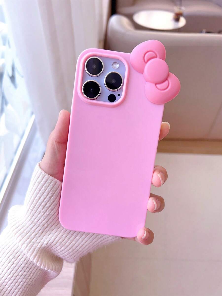 Sanrio علبة هاتف جيلي واقية من الصدمات، مضادة للانزلاق، بتصميم صلب مع فيونكة Hello Kitty من ساناريو DIY جديدة، متوافقة مع هواتف iPhone 16/16 Plus/16 Pro/16 Pro Max، iPhone 15/15 Plus/15 Pro/15 Pro Max، iPhone 14/14 Plus/14 Pro/14 Pro Max، iPhone 13 Mini/13/13 Pro/13 Pro Max، iPhone 12 Mini/12/12 Pro/12 Pro Max، iPhone 11/11 Pro Max، iPhone X/XS/XR/XS Max، iPhone 7/8/SE2/SE3/7 Plus/8 Plus