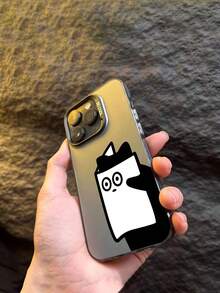 1 件卡通偷看黑猫图案防震 TPU 手机壳适用于 iPhone 和手机 - 彩色 - 查看 3