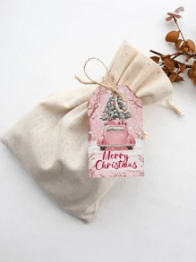 9/18/36pc Gepersonaliseerde Roze Winter Kerst Cadeau Labels, Gepersonaliseerde Tekst Vakantie Labels En Cadeau Zak Labels, Kerstman, Kerst Sneeuwman, Kerstboom Patroon Ontwerp, Kerstboom Labels