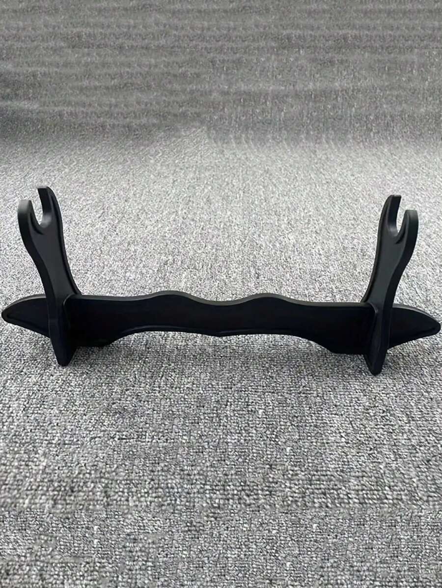 1pc Wooden 1/2/3 Tier Sword/Flute/Belt Display Stand, Christmas Gift - Black - View 1