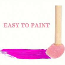 20 件木制圆形海绵绘画刷，适用于工艺品和绘画 - 耐用木柄海绵刷套装，适用于 DIY 艺术项目 - 彩色 - 查看 3