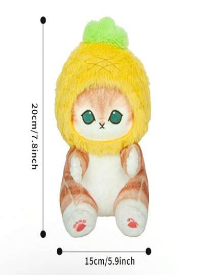PELUCHE  GATO ANIMALES  GATO CON DISFRACES DE FRUTA PIÑA FRESA  NARANJA