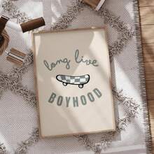 3 件套定制帆布墙画 - 个性化首字母名称、男孩房间装饰、男孩是最好的标志、小男人洞穴标志、幼儿园男孩墙画、米色和绿色 - 无框、高品质材料、独特的礼物创意 - 彩色 - 查看 5