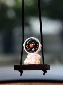 1pc Cute Astronaut Hanging Statue, White Resin Cartoon Swing Decoration, Multifunctional Indoor And Outdoor Hanging Decoration Accessories, Car Rearview Mirror Pendant, Backpack, Keys, Romantic Decoration For Men And Women's Cars, Birthdays, Valentine's Day, Mother's Day, Small Gifts,Home Decor ,Room Decor,Wall Decor Graduation - Multicolor - View 8