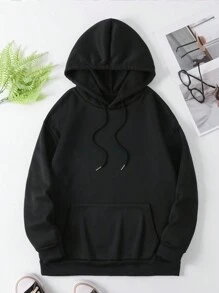 Áo nỉ nữ cỡ lớn in hình đầu lâu và trái tim, có túi, dây rút, kiểu dáng thường ngày, màu đen. - màu đen - Xem 4