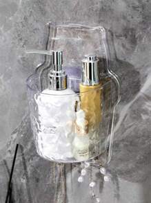 1pc Wall-Mounted Storage Box Bathroom Perforation-Free Storage Rack Toiletries Countertop Wall Cosmetics Storage Rack