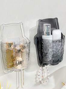 1pc Wall-Mounted Storage Box Bathroom Perforation-Free Storage Rack Toiletries Countertop Wall Cosmetics Storage Rack