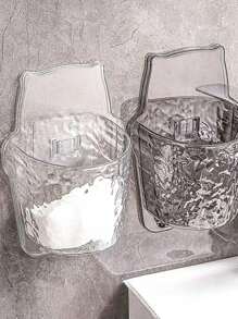 1pc Wall-Mounted Storage Box Bathroom Perforation-Free Storage Rack Toiletries Countertop Wall Cosmetics Storage Rack