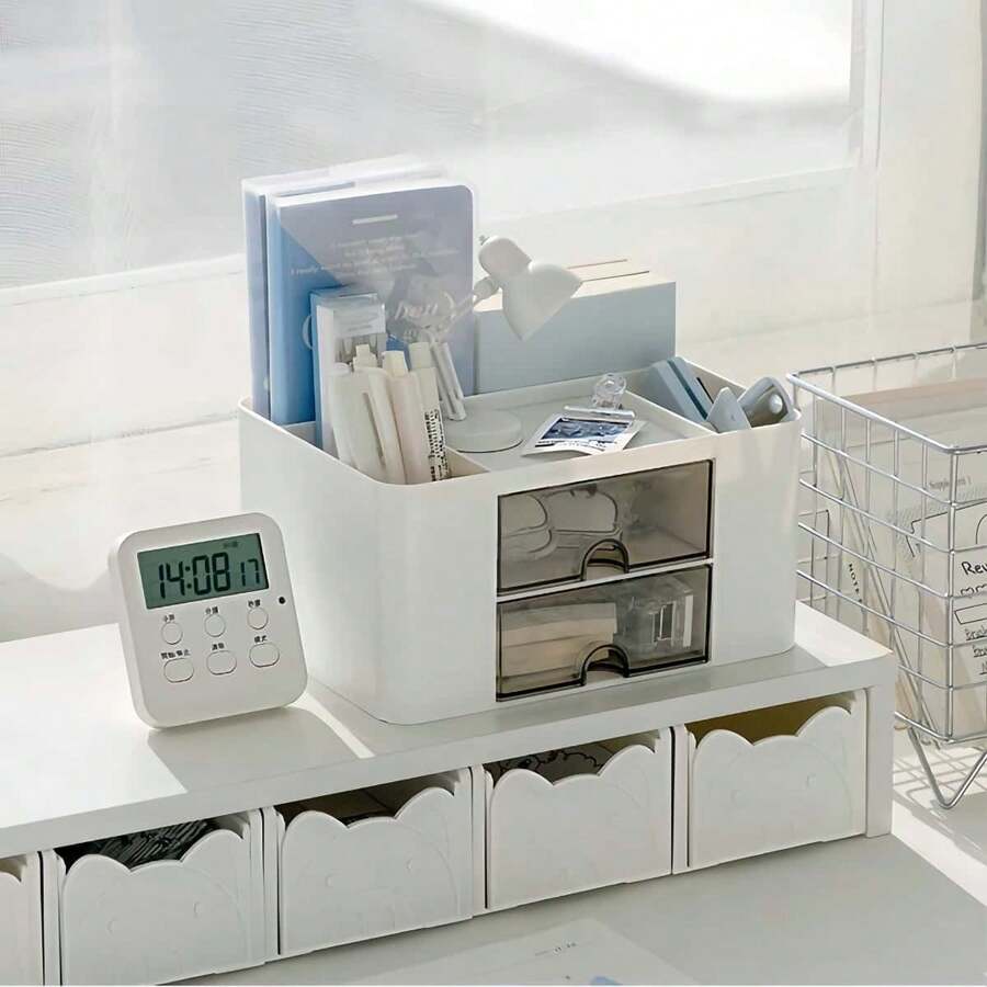 1pc Drawer Storage Box, Organizer For Stationery, Cosmetics, Makeup