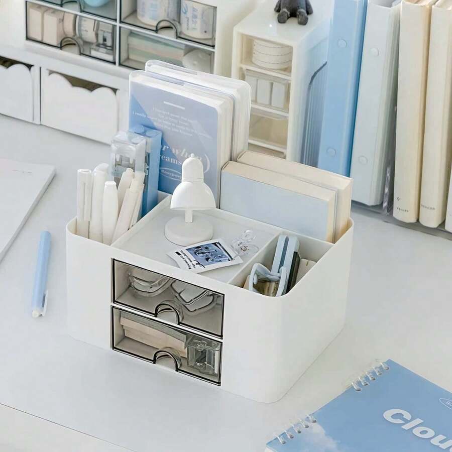 1pc Drawer Storage Box, Organizer For Stationery, Cosmetics, Makeup