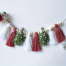 1 đồ trang trí cây thông Noel theo phong cách Bohemian - Hạt len lấy cảm hứng từ phong cách Bắc Âu, tua rua Pom-Pom màu xanh lá cây và đỏ, Đồ trang trí lò sưởi treo tường đa năng cho lễ kỷ niệm ngày lễ (8 tua rua), Đồ trang trí nhà cửa, Đồ trang trí phòng, Đồ trang trí tường - Nhiều màu - Xem 8