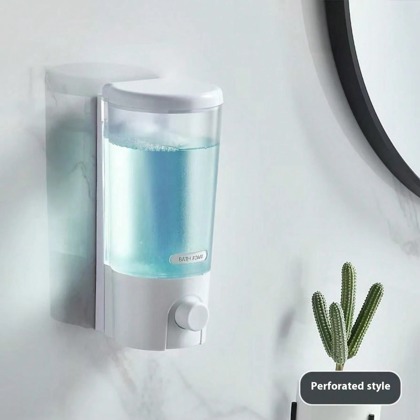 Hotel Hanging Liquid Soap Dispenser, No Drill Wall Mount, Manual Bathroom Shower Gel Shampoo ...